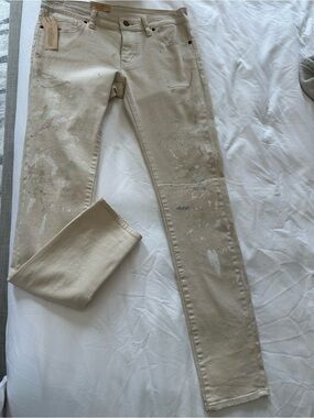 Ralph Lauren Paint-Splatter Beige Jeans